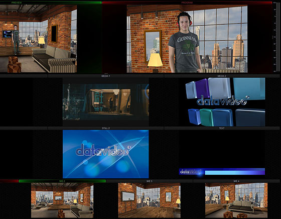 Rozhranie virtuálnej réžie Datavideo TVS-1000A