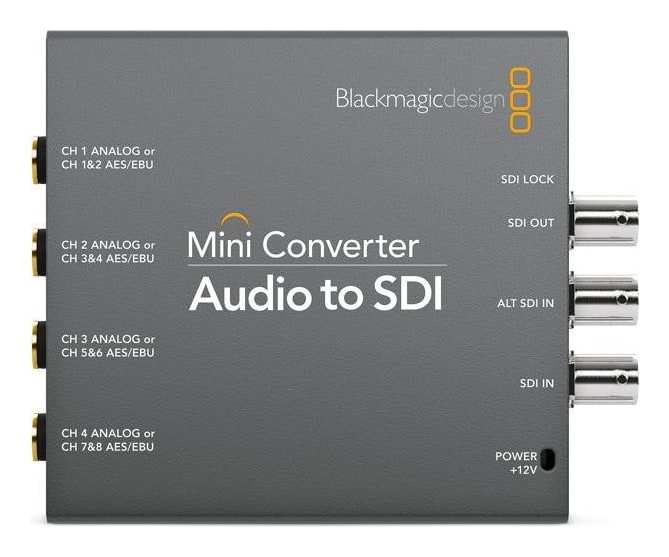 Mini Converter Audio to SDI – Štyri analógové kanály alebo osem AES/EBU