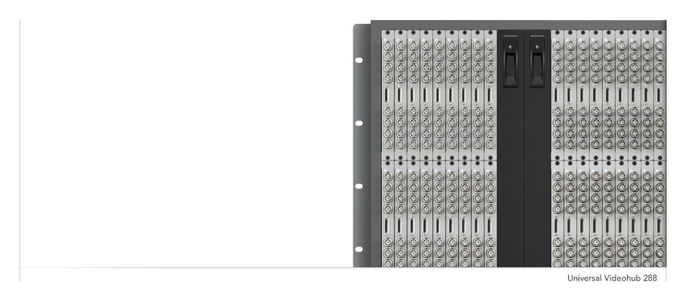 Blackmagic Universal Videohub 288 – Začnite menšou konfiguráciou a rozširujte ju