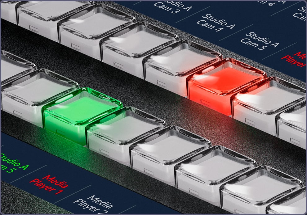 ATEM 4 M/E Advanced Panel 40 – Tlačidlá zdrojov s LCD popismi