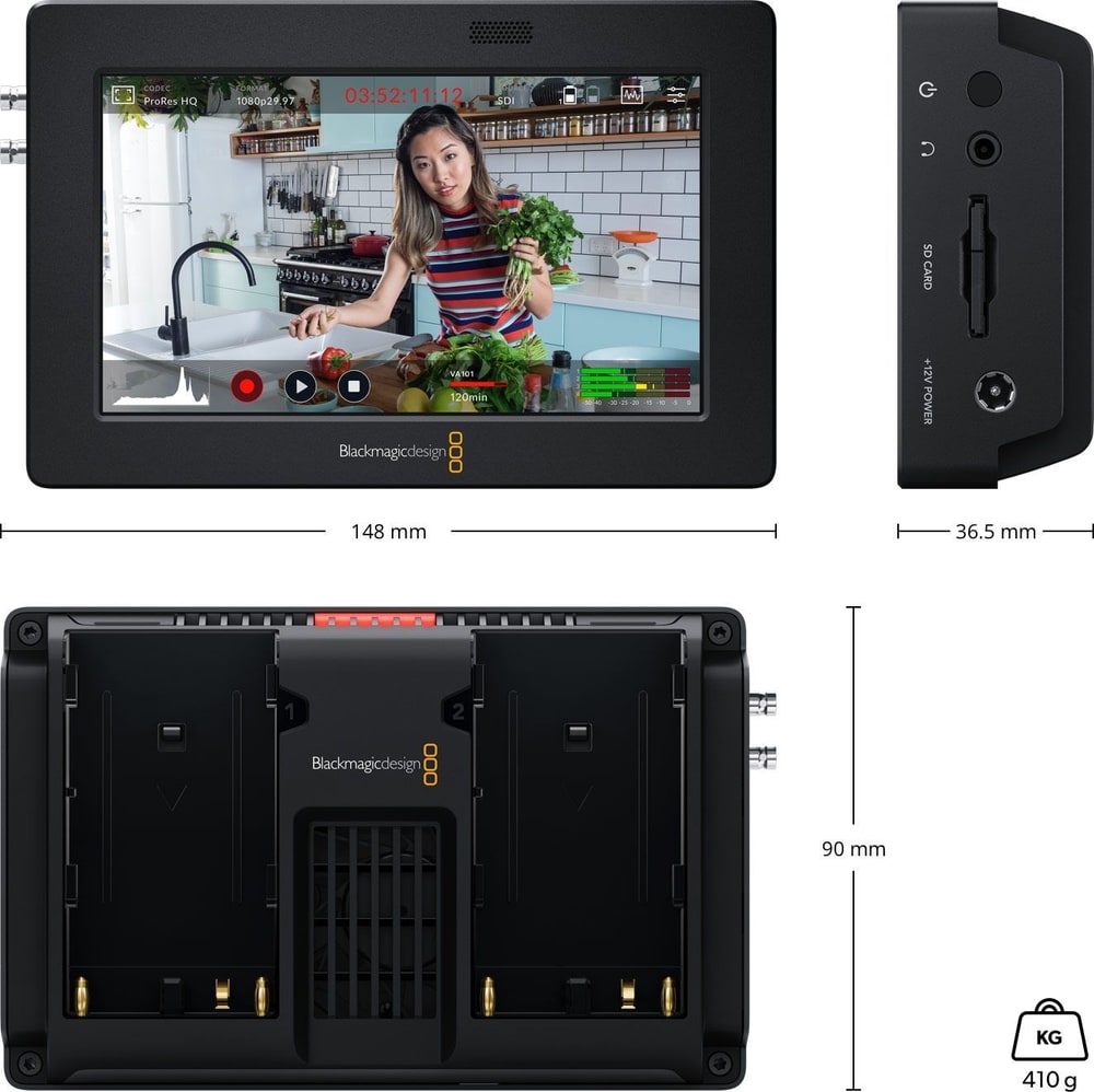 Video Assist 5″ 3G – Rozmery a hmotnosť