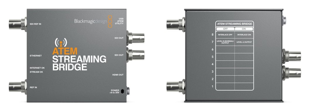 ATEM Streaming Bridge – Nastavenie mini prepínačmi alebo cez USB-C