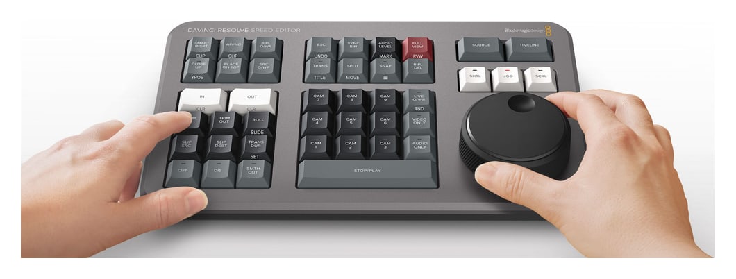 DaVinci Resolve Speed Editor – Vyhľadávacie koliesko na živý trim