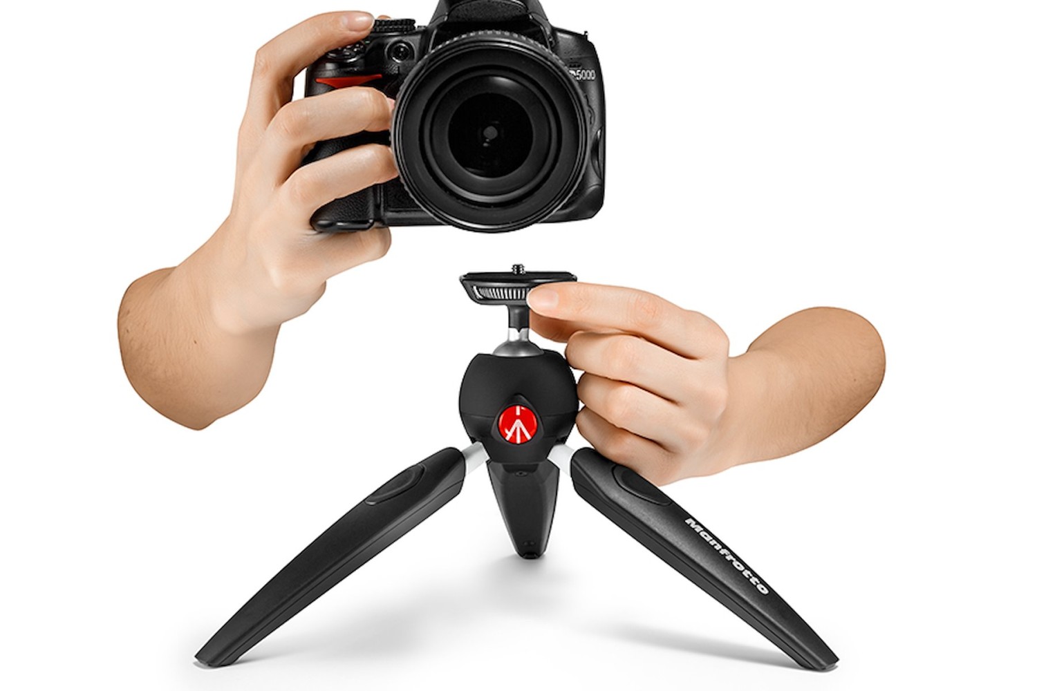 Manfrotto PIXI EVO 2-Section Mini Tripod Black – použití