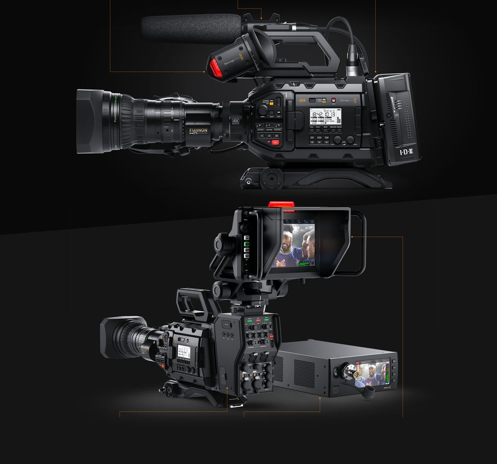 Blackmagic URSA Broadcast G2 – Hľadáčiky, optika SMPTE a rekordér