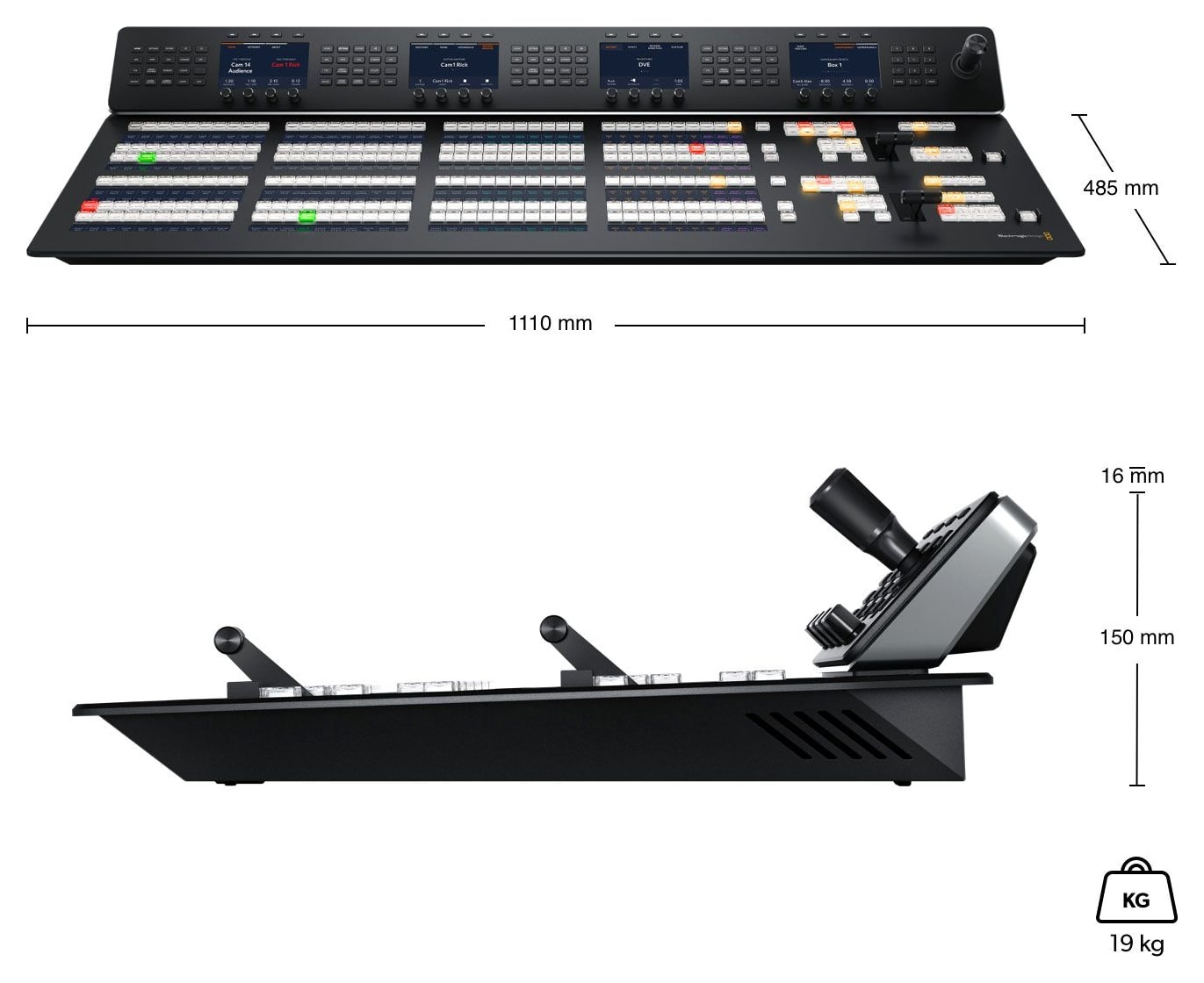 ATEM 2 M/E Advanced Panel 40 – Rozmery