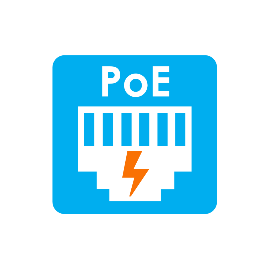 Symbol napájania PoE cez sieťový kábel