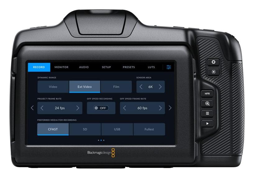 Blackmagic Pocket Cinema Camera 6K G2 – Naklápací 5″ dotykový displej