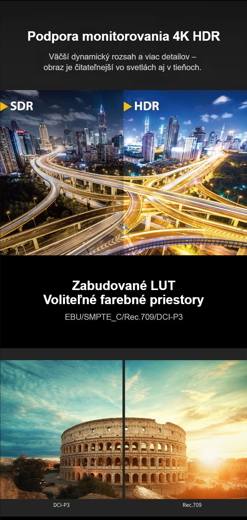 HDR a zabudované LUT