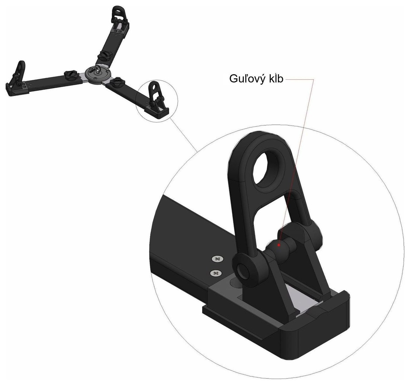 Cartoni S838/S podlahová rozpera Studio Baby/Minibaby – Guľový kĺb