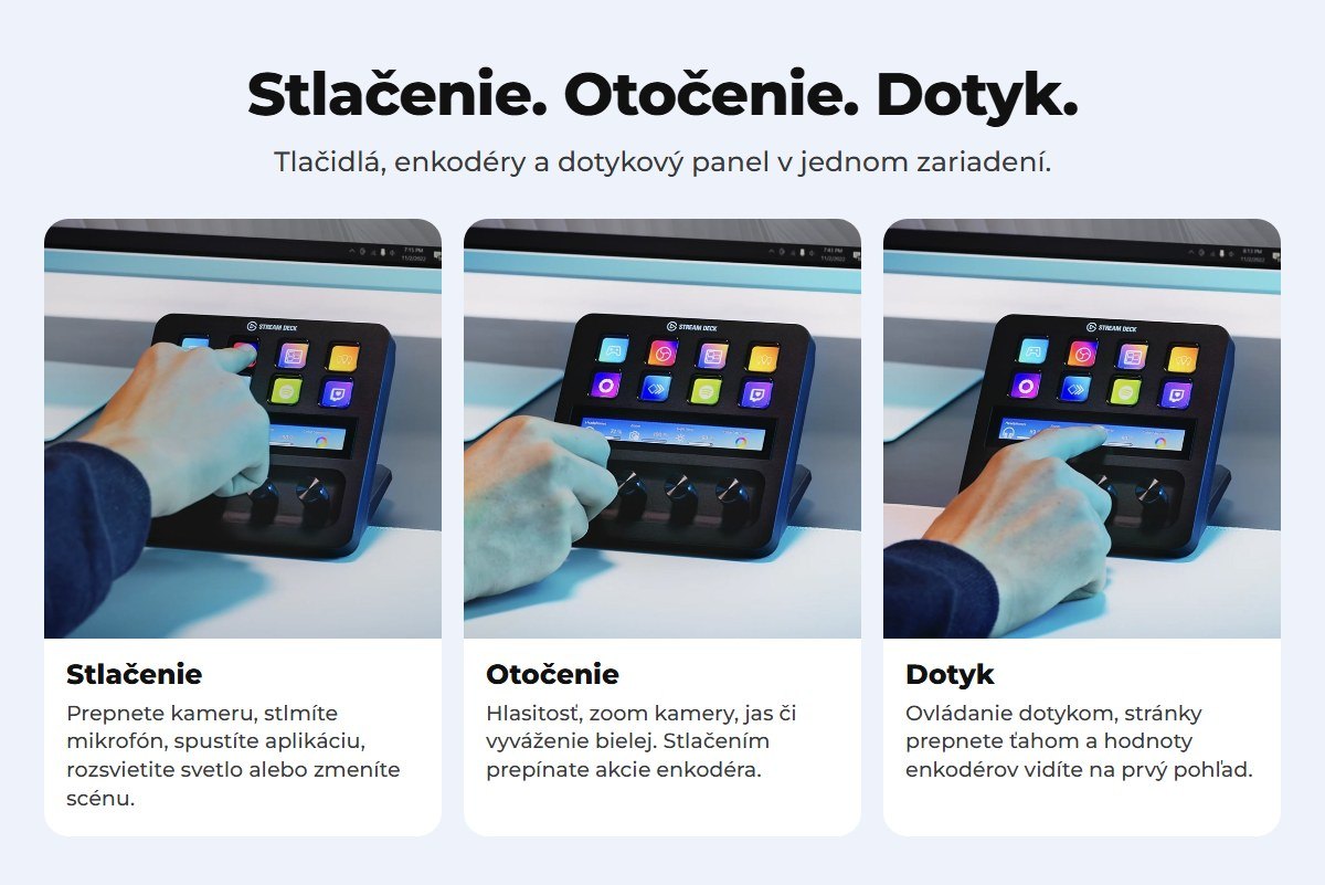 Tri spôsoby ovládania