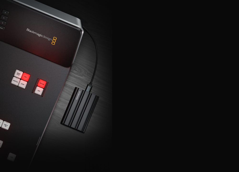 ATEM Television Studio HD8 ISO 2TB – Záznam na vstavané úložisko a USB disky