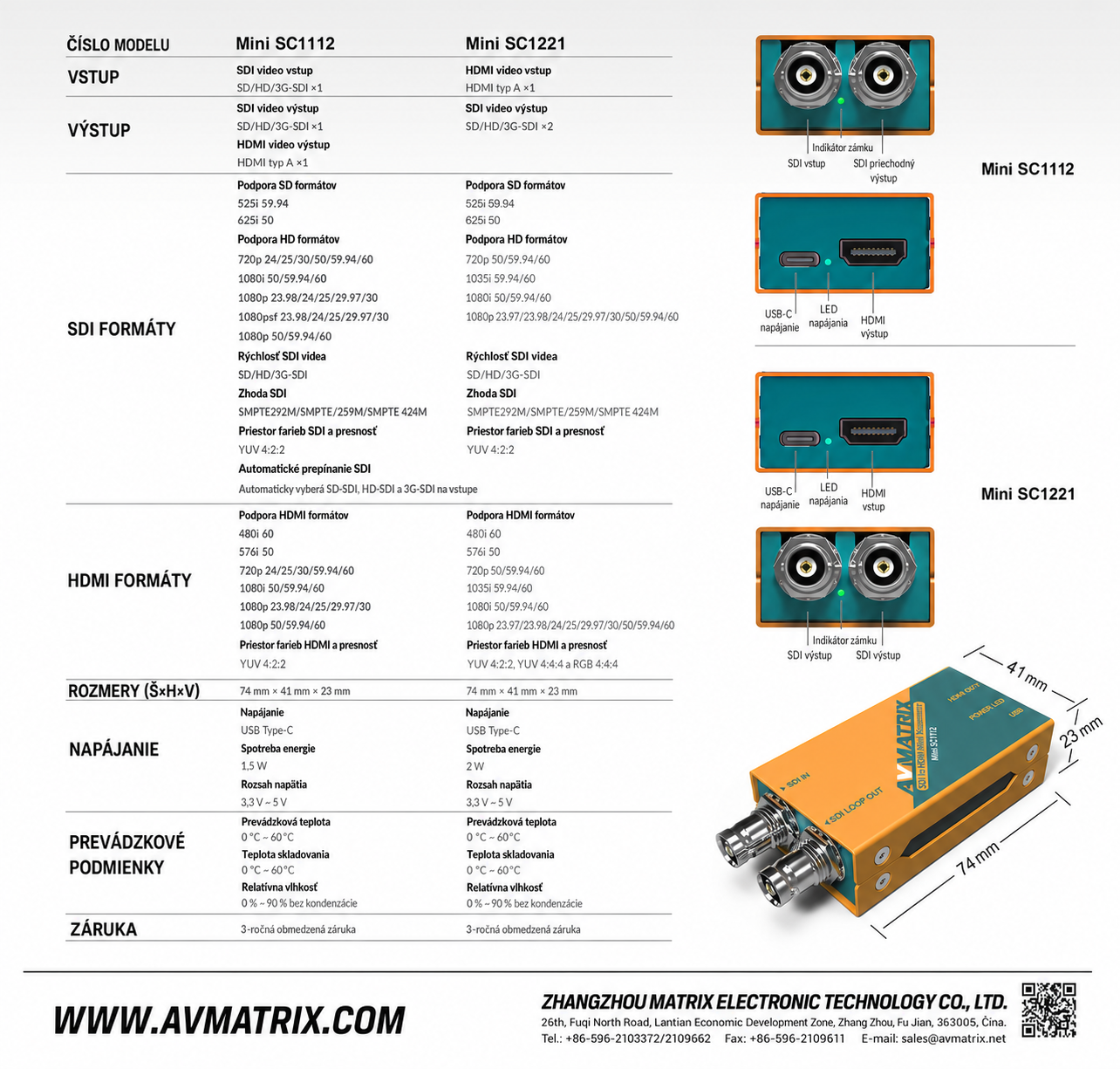 AVMATRIX Mini SC1112 – slovenská infografika 5