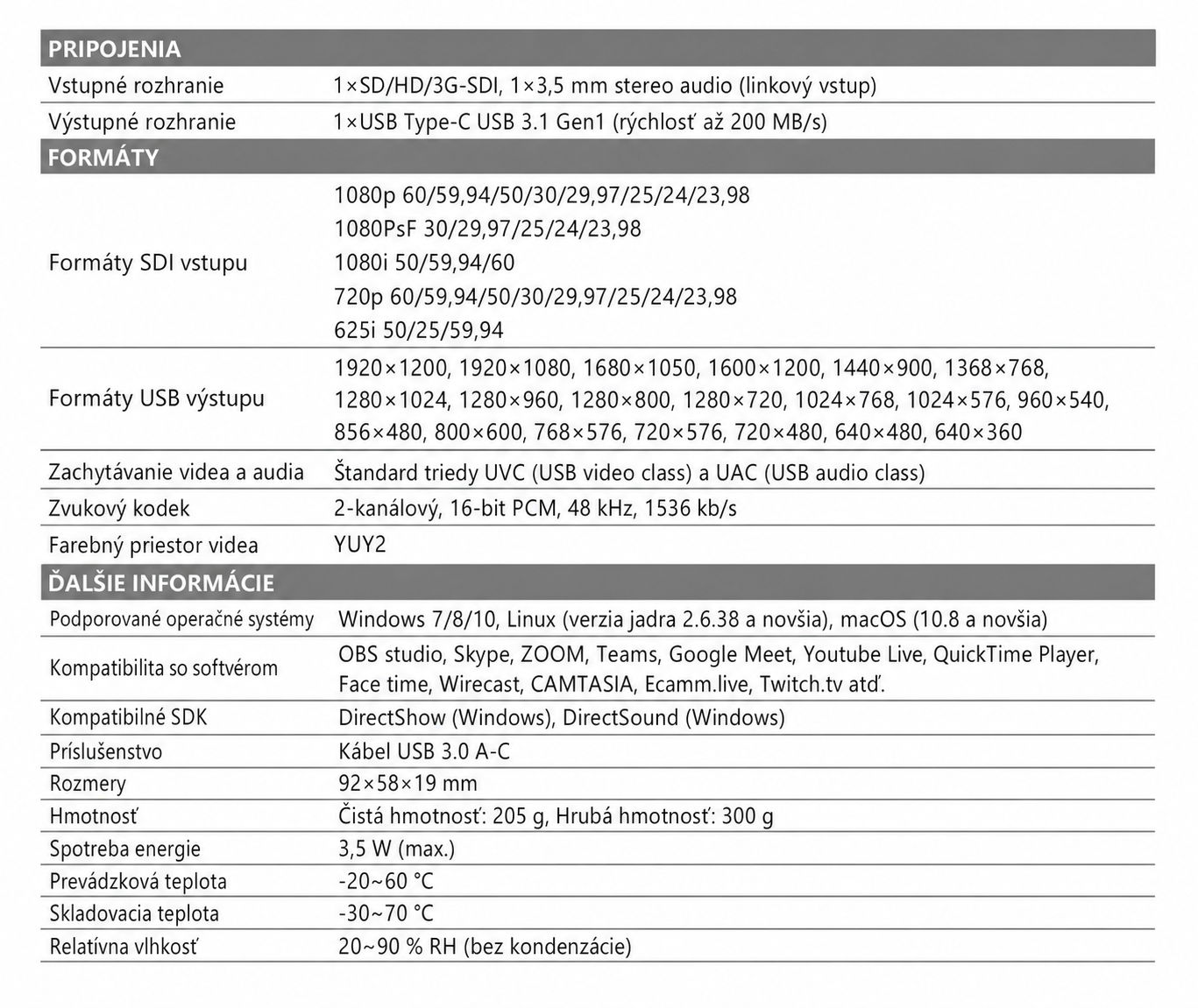 AVMATRIX UC1118 – infografika 2