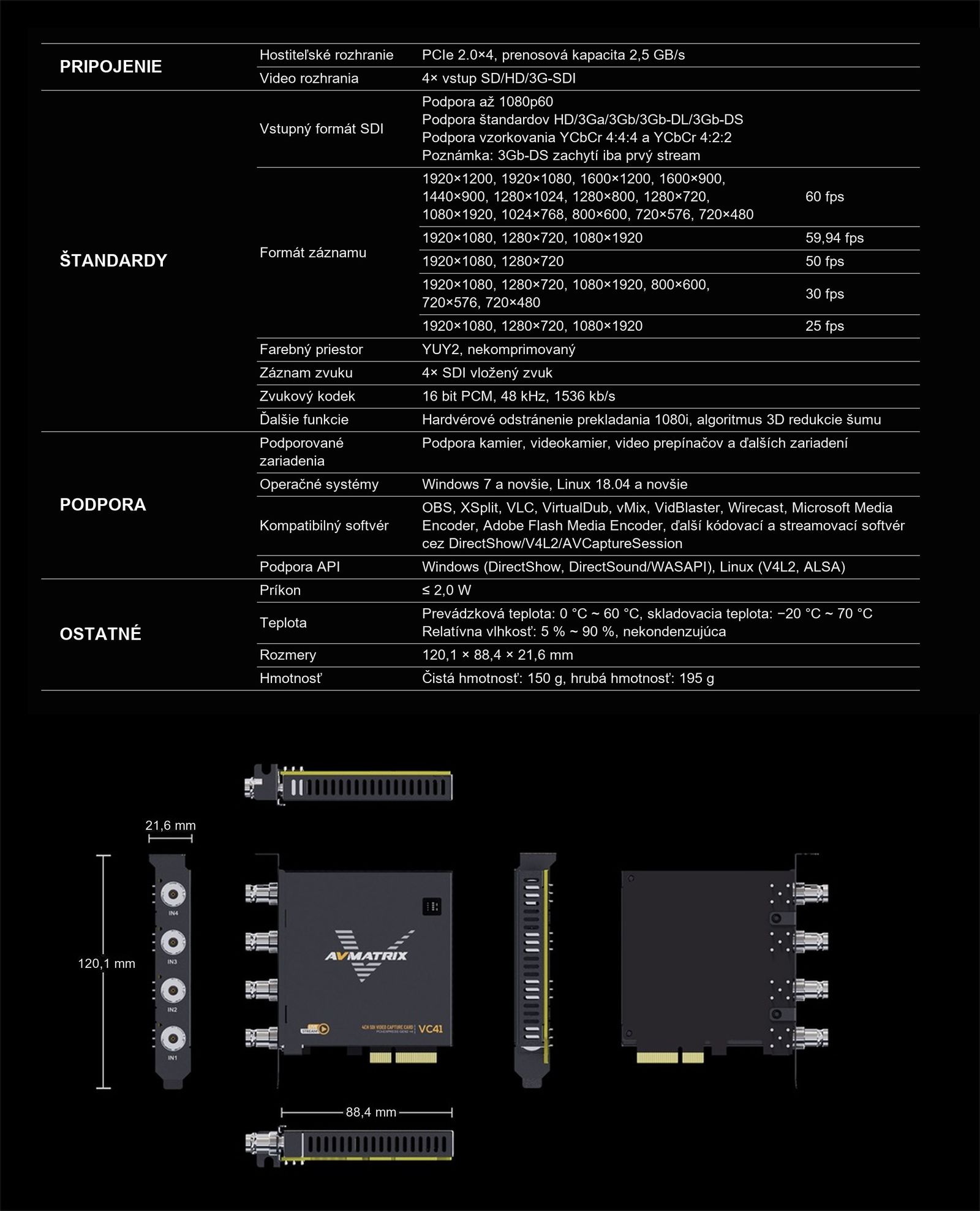 AVMATRIX VC41 – infografika