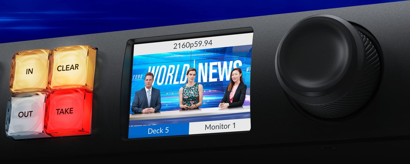 Blackmagic Videohub 10x10 12G – Živý obraz na LCD pred prepnutím