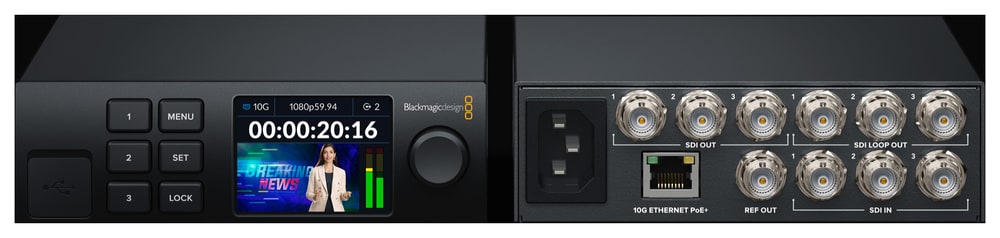 Blackmagic 2110 IP Converter 3x3G – Šesť zariadení SDI na jednom kábli