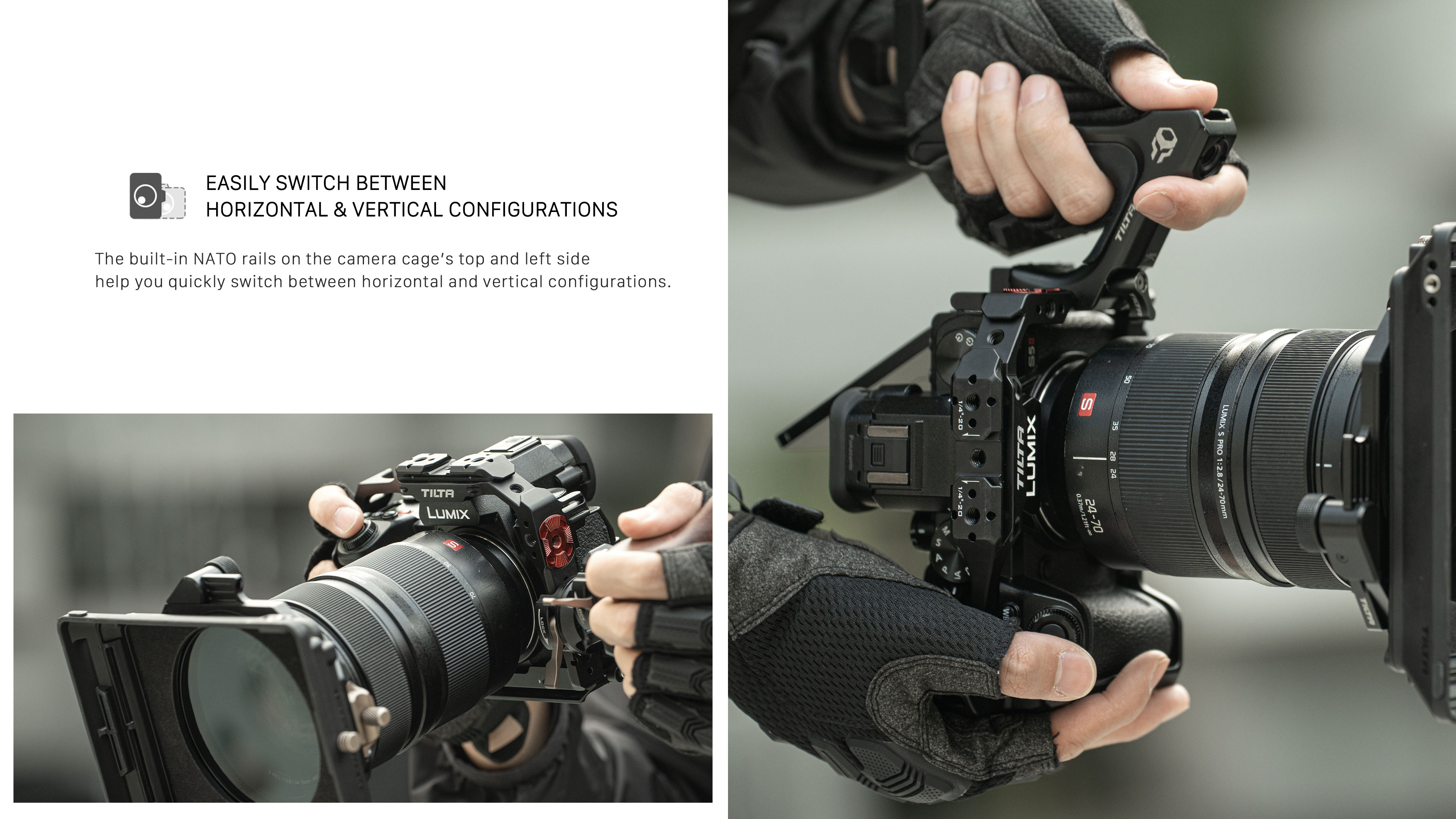 shoot vertically or horizontally with ease