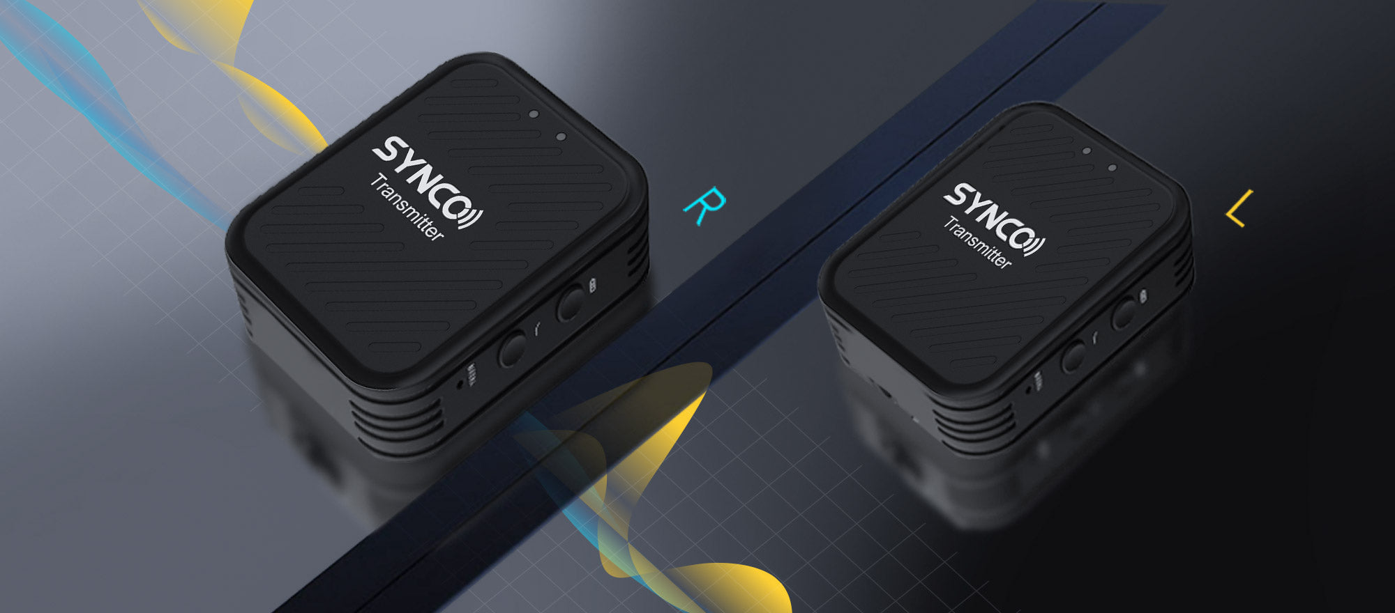 SYNCO G1(A2) stereo lapel microphone wireless for recording has two transmitters to separate the sounds to left or right track.