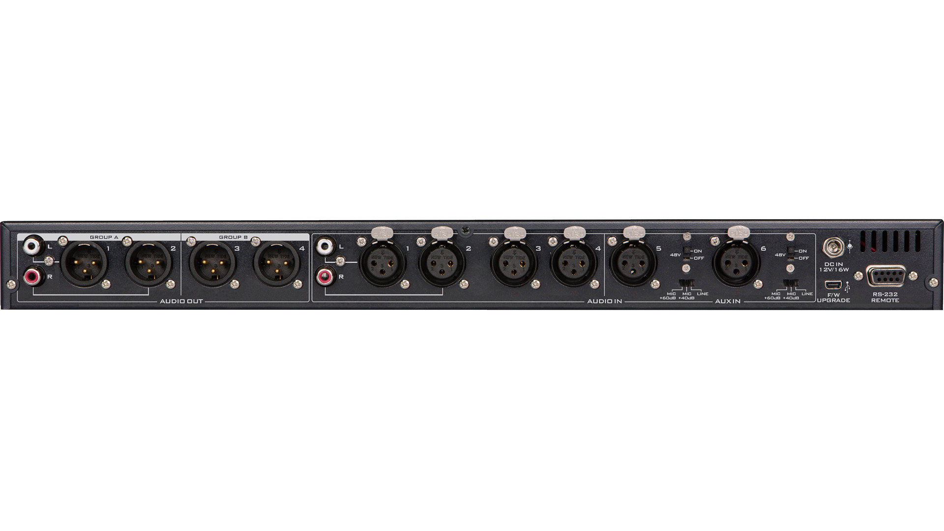 Zadný vstupný a výstupný panel Datavideo AD-200