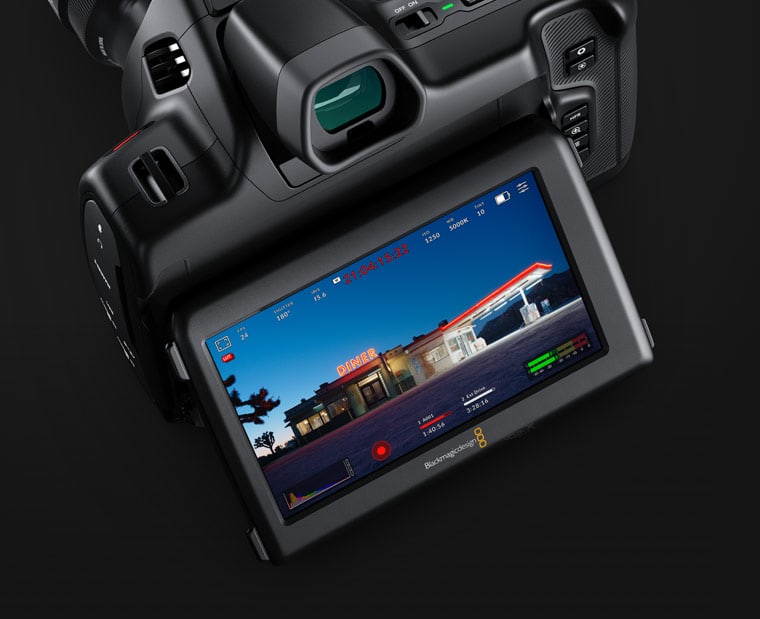 Blackmagic Cinema Camera 6K – Kontrola záberu priamo na kamere
