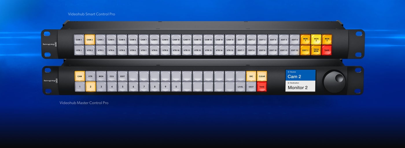 Blackmagic Videohub 80x80 12G – Externé hardvérové panely