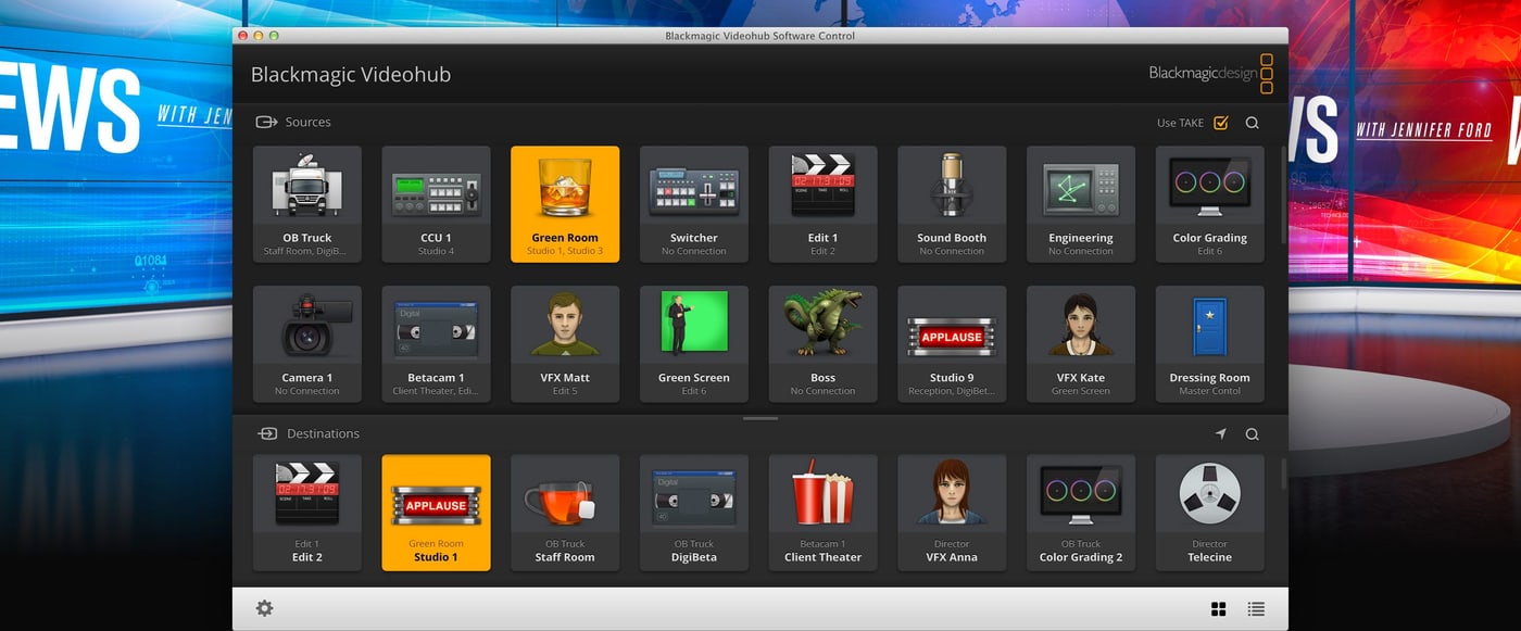 Blackmagic Videohub 80x80 12G – Ovládanie z Macu, Windows a iPadu