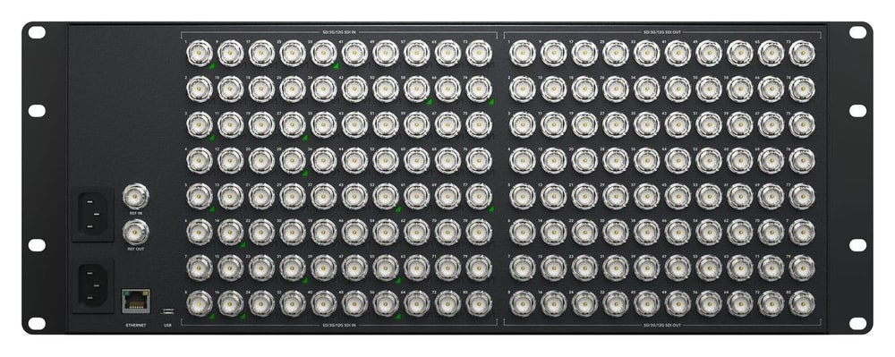 Blackmagic Videohub 80x80 12G – LED pri každom vstupe