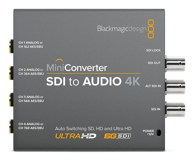 Mini Converter SDI to Audio 4K – Štyri analógové kanály alebo osem AES/EBU