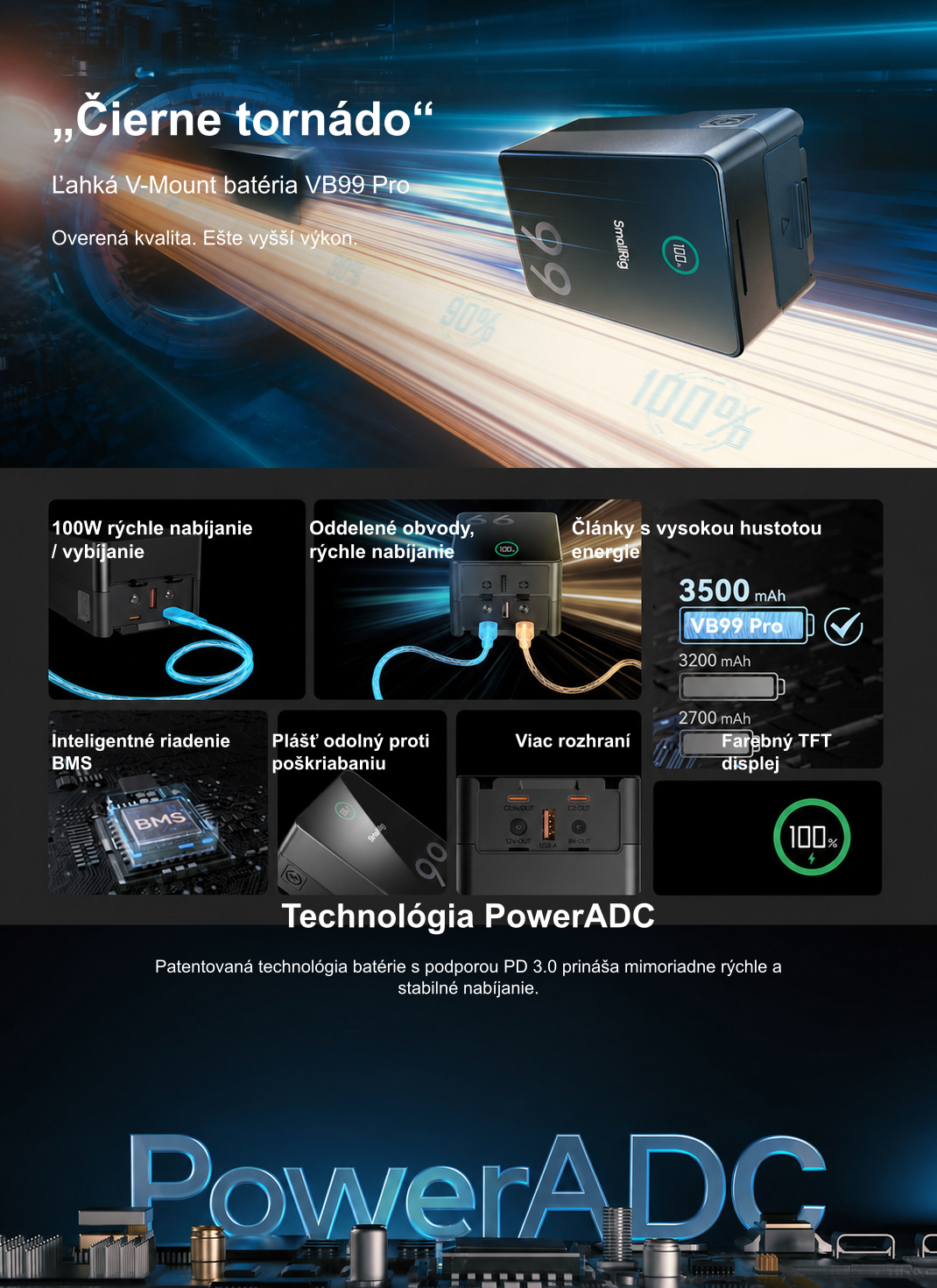 Preložená produktová infografika SmallRig VB99 Pro 1/10