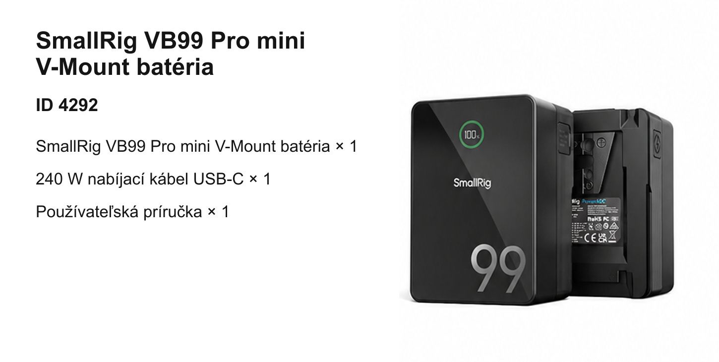 Preložená produktová infografika SmallRig VB99 Pro 8/10