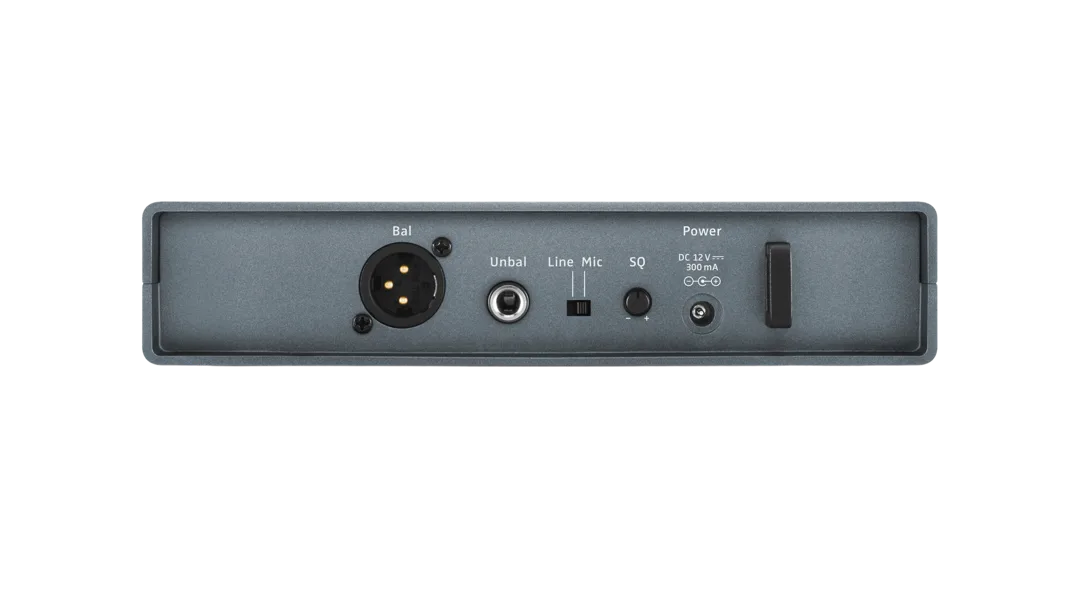 Zadní konektory a přepínač Mic/Line přijímače Sennheiser EM-XSW 1