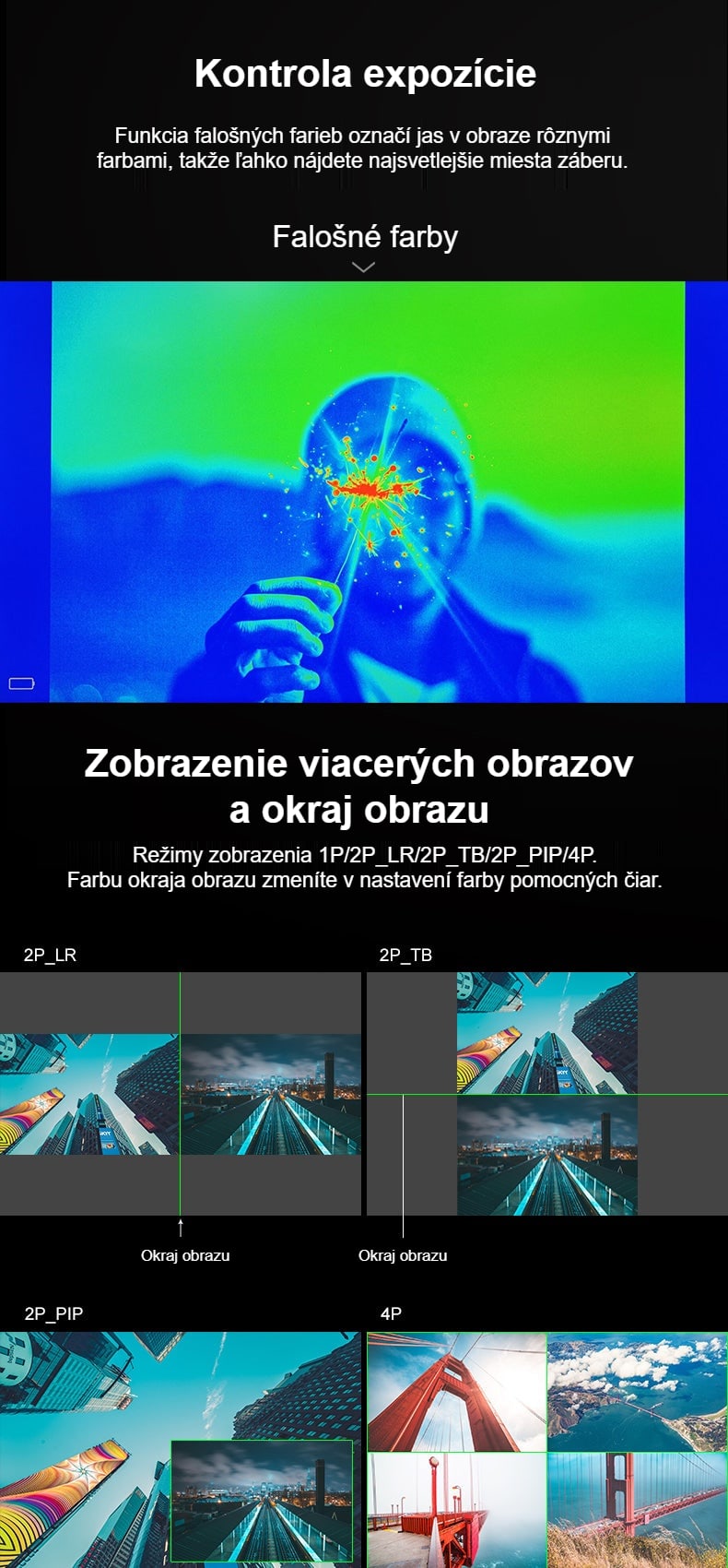 Falošné farby a okraj obrazu