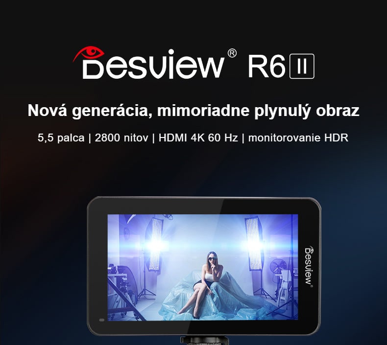 Desview R6II – 5,5" monitor na kameru s jasom 2800 nitov a HDMI 4K 60 Hz