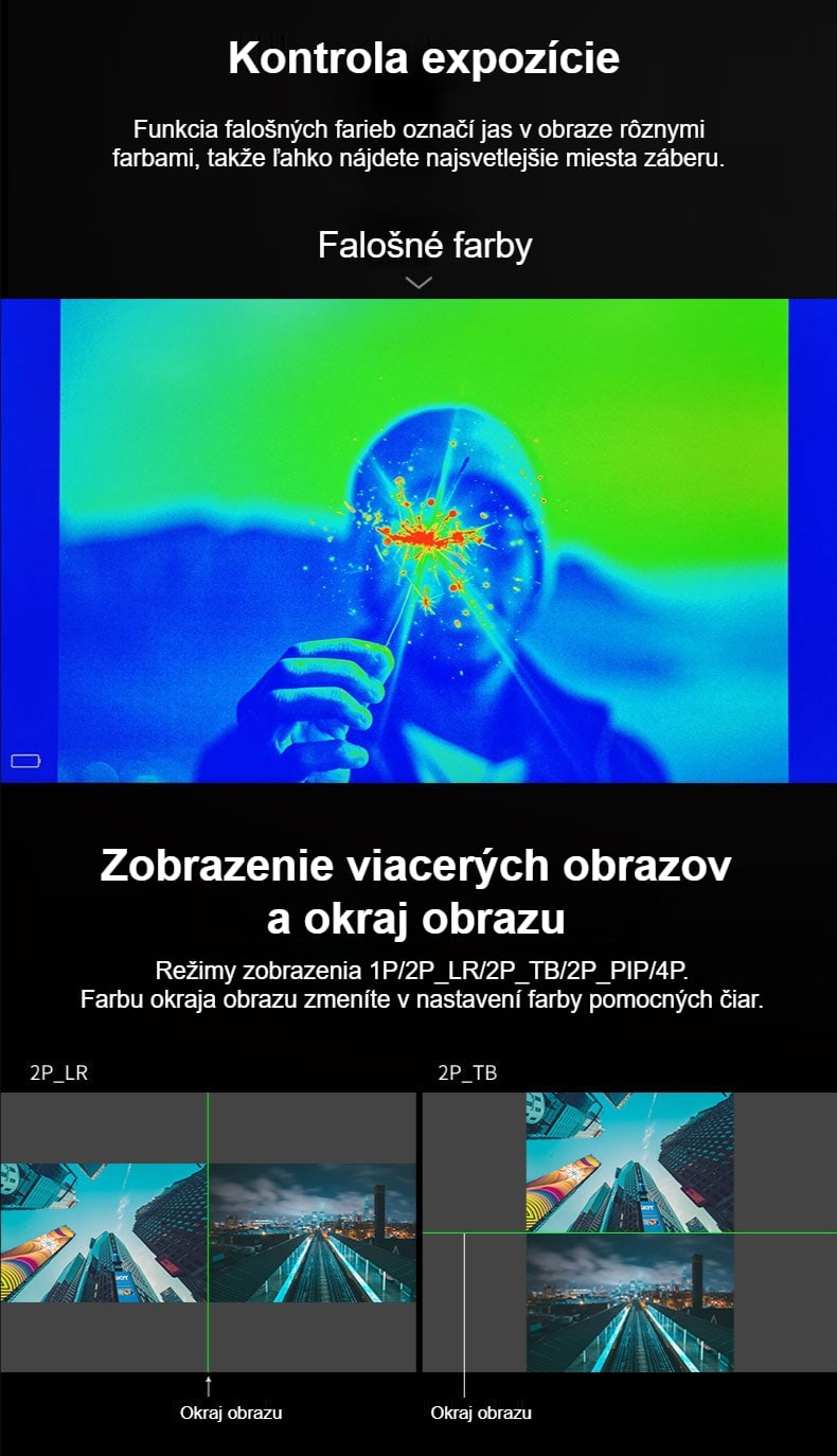 Falošné farby a okraj obrazu