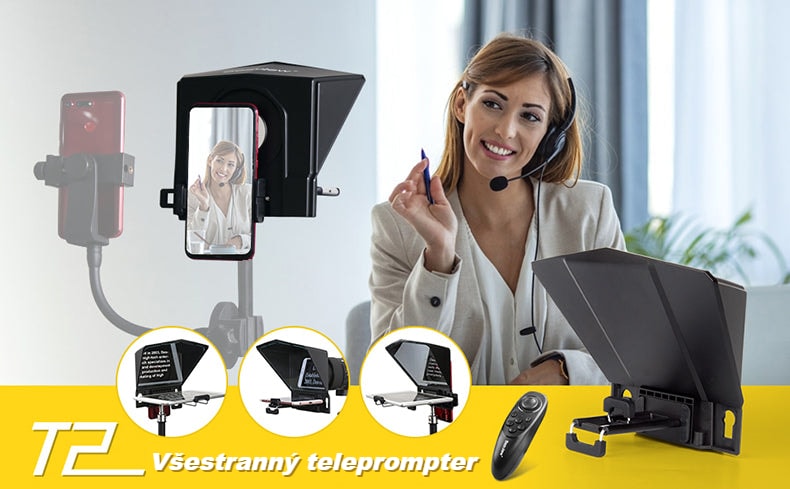 Všestranný teleprompter pre telefón, tablet aj zrkadlovku