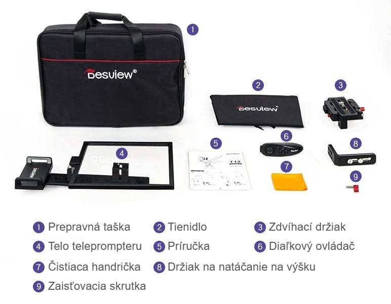 1 × telo teleprompteru Desview T12