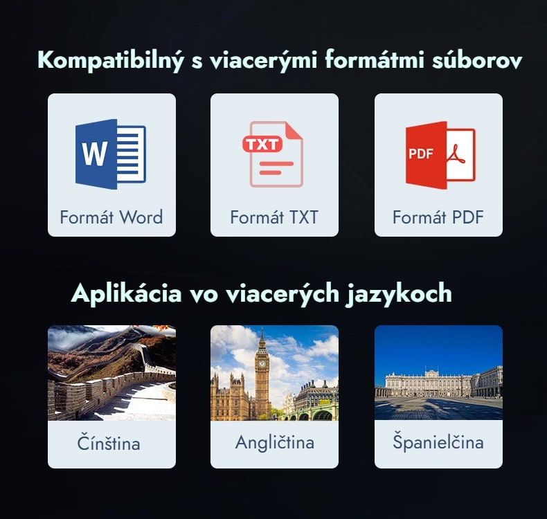 Kompatibilný s viacerými formátmi súborov