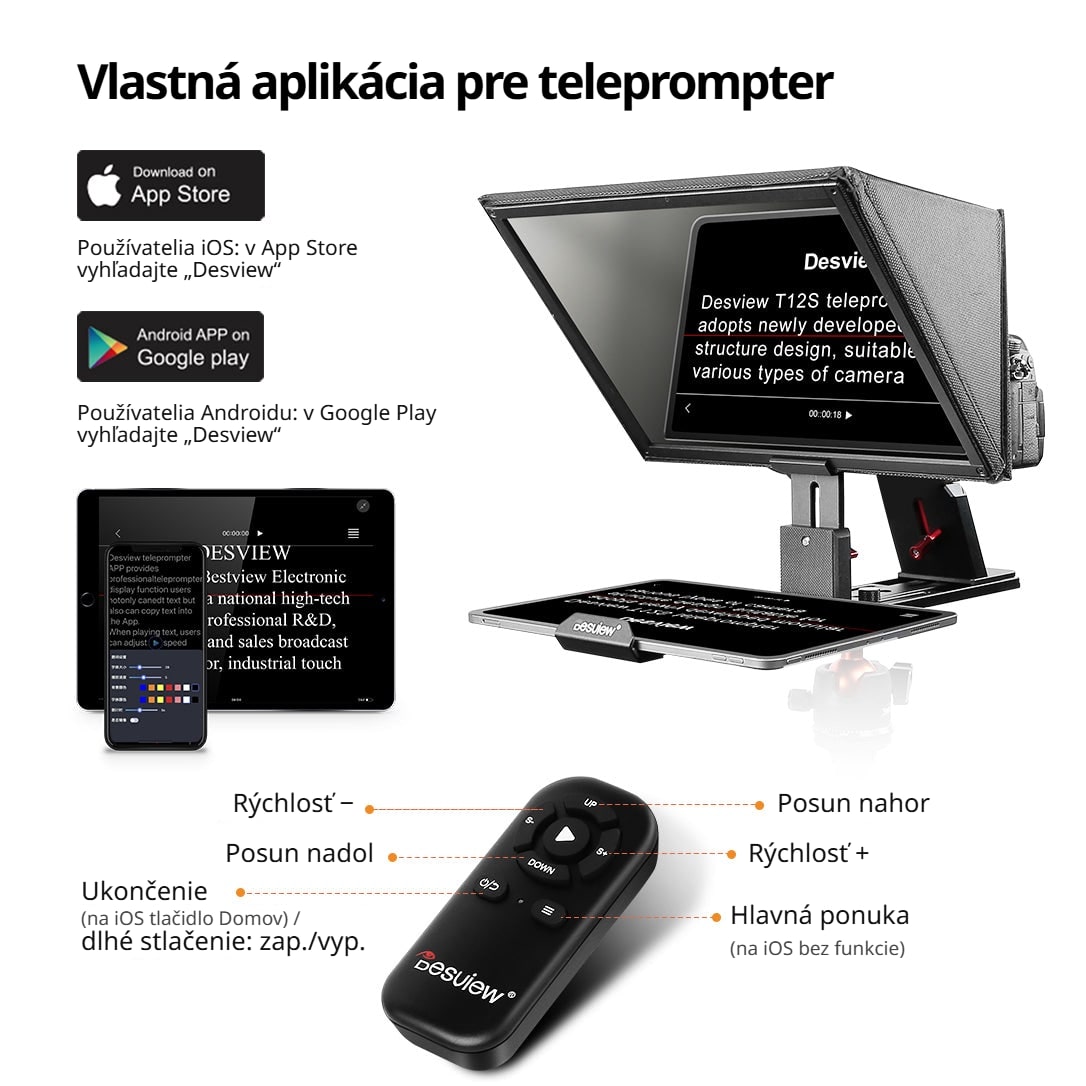 Aplikácia Desview a diaľkový ovládač