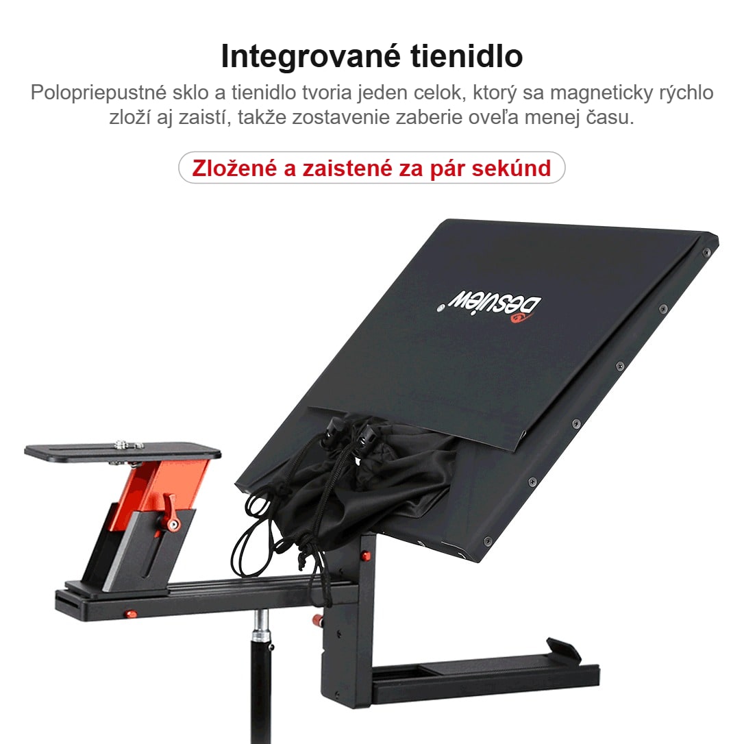 Integrované tienidlo sa skladá magneticky
