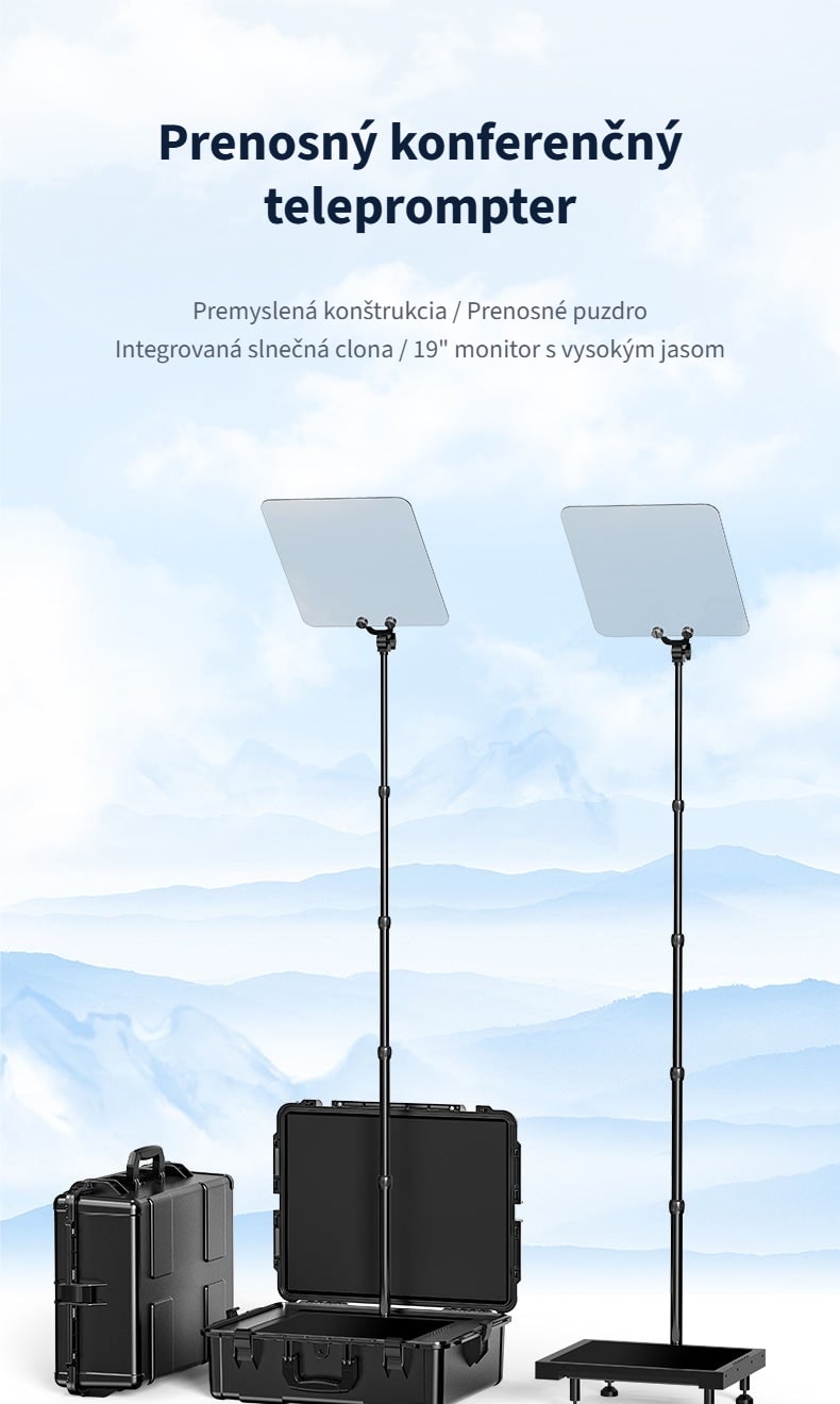 Celý teleprompter v jednom puzdre