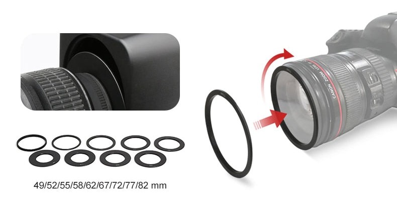 Adaptérové krúžky 49–82 mm