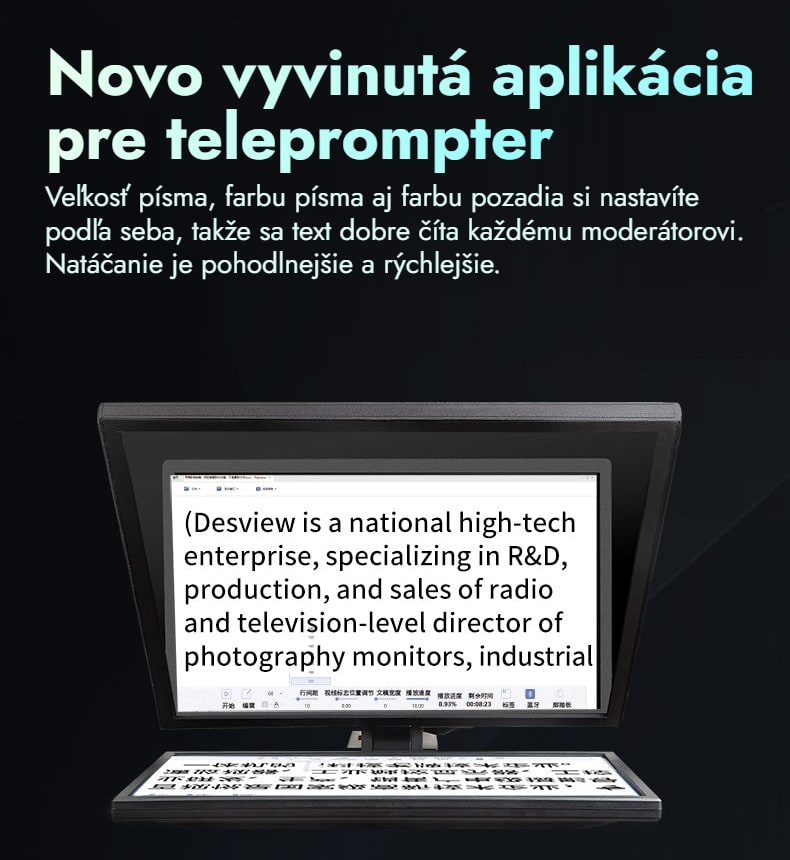 Novo vyvinutá aplikácia pre teleprompter