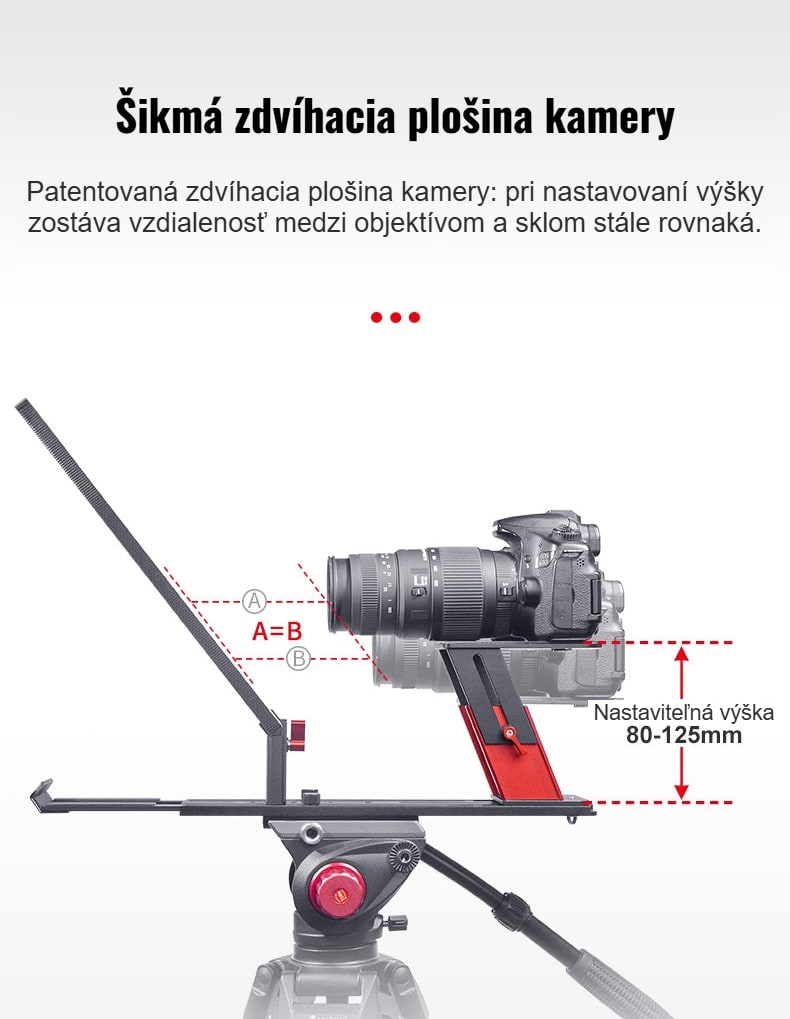 Šikmá zdvíhacia plošina kamery