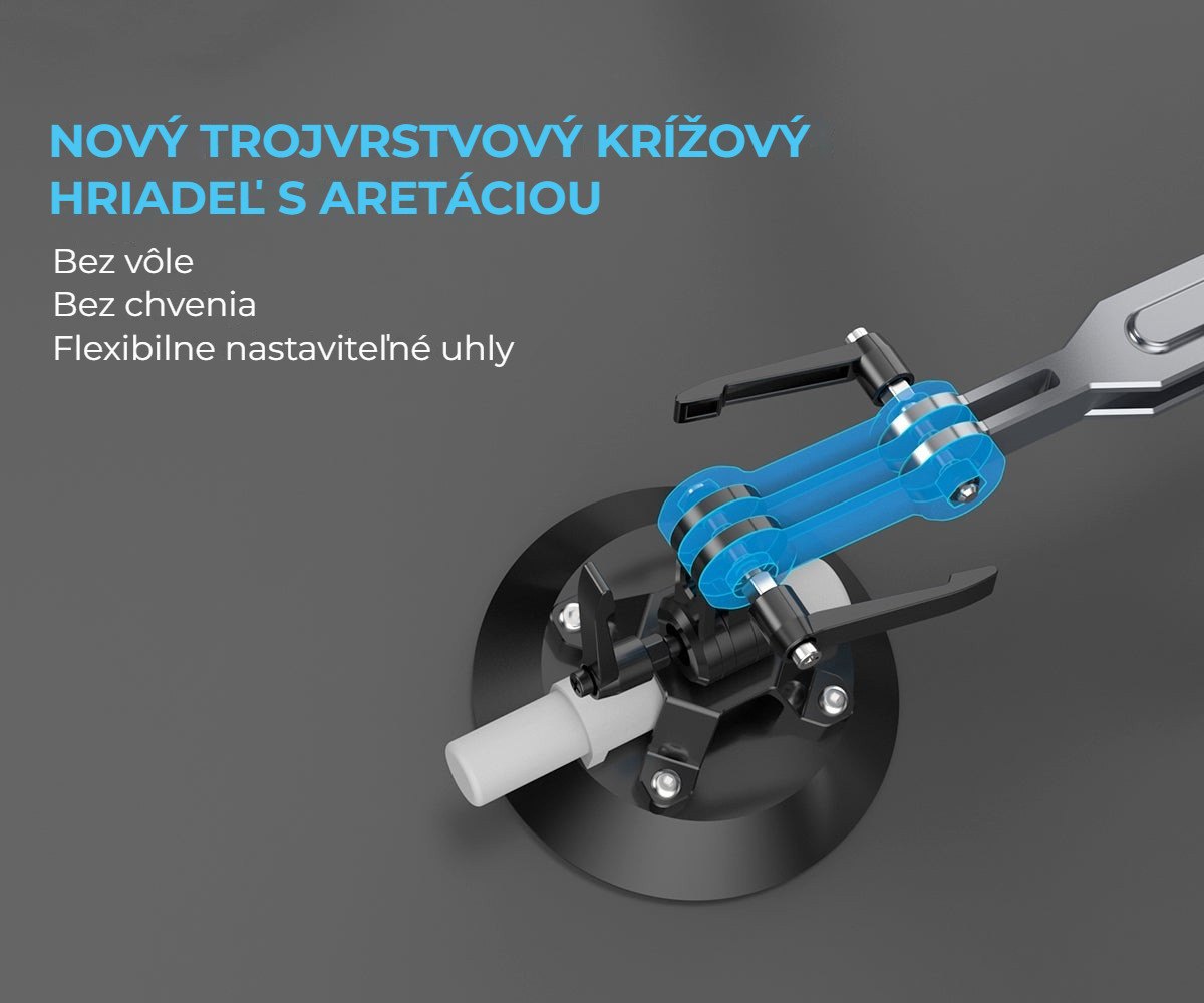Trojvrstvový krížový hriadeľ s aretáciou