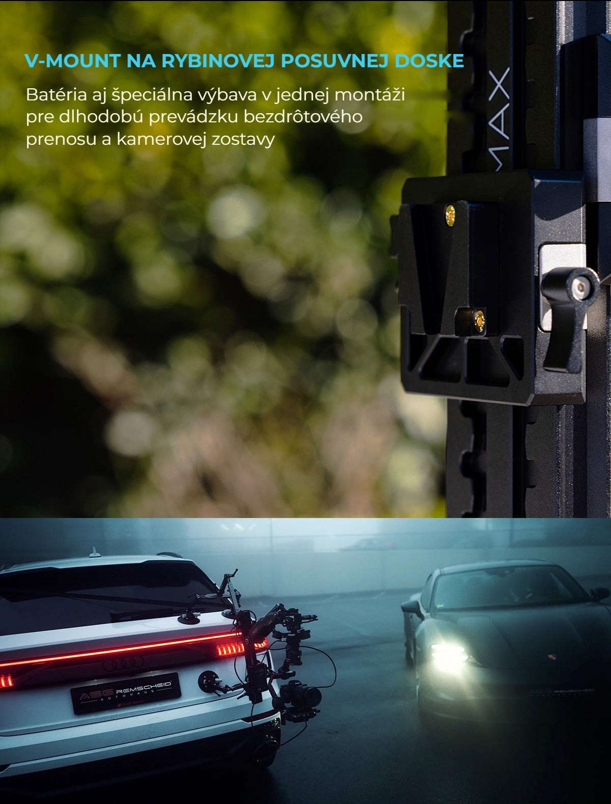 V-mount na rybinovej doske