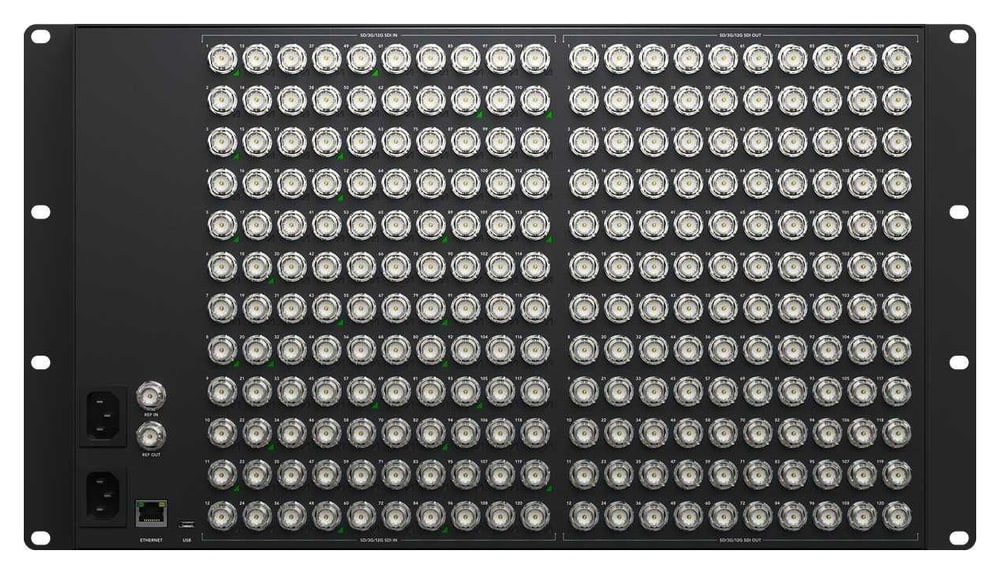 Blackmagic Videohub 120x120 12G – LED pri každom vstupe