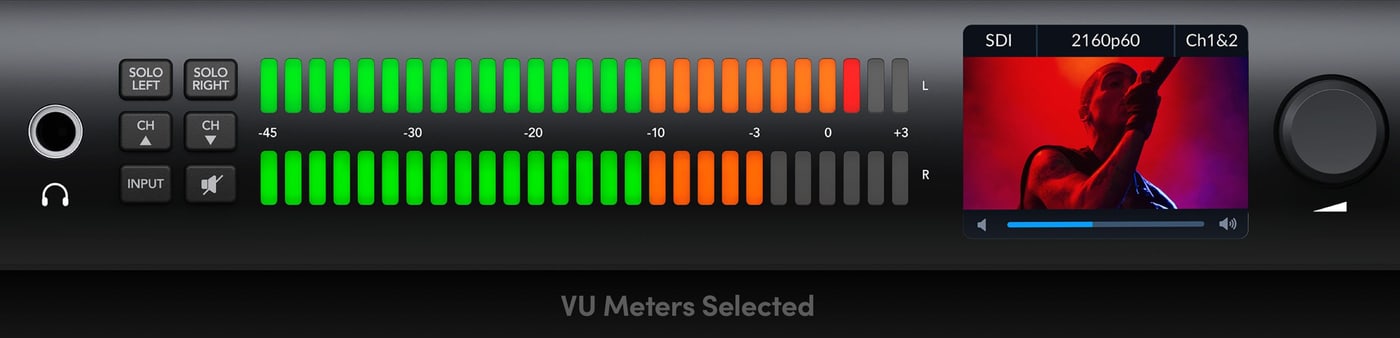 Blackmagic Audio Monitor 12G G3 – Veľké RGB audio metre