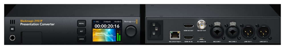 Blackmagic 2110 IP Presentation Converter – Notebook napájaný z prevodníka