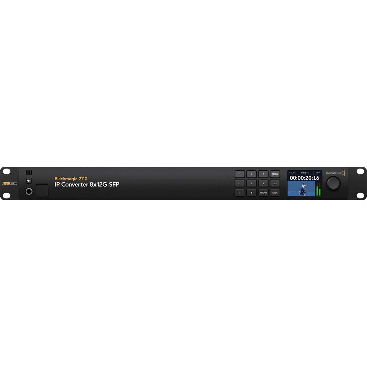 Predný panel prevodníka 2110 IP Converter 8x12G SFP